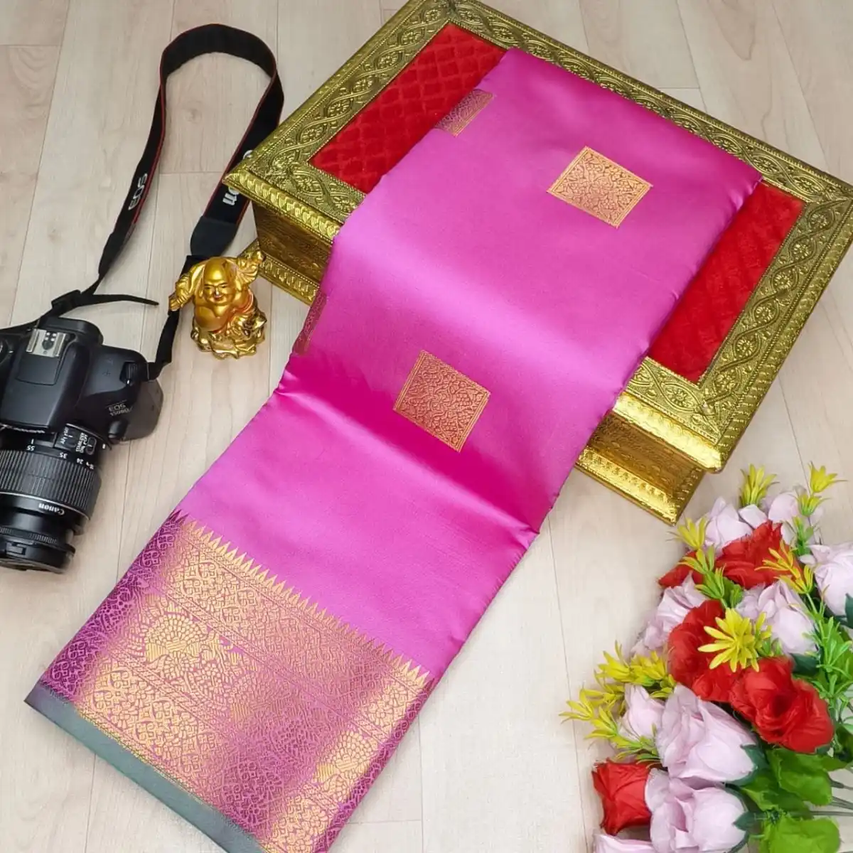 Rose Glow Fusion Soft Silk Saree